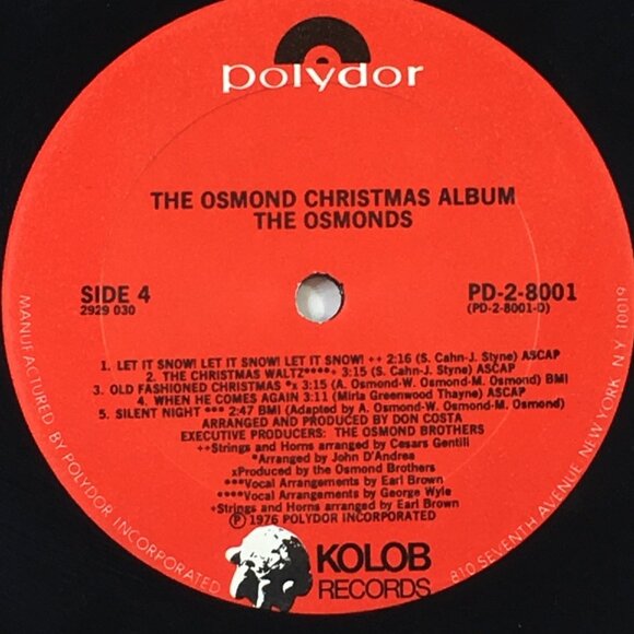 The Osmonds Christmas Album Vinyl Two Records 20 Holiday Songs By Polydor Kolob - Picture 13 of 13